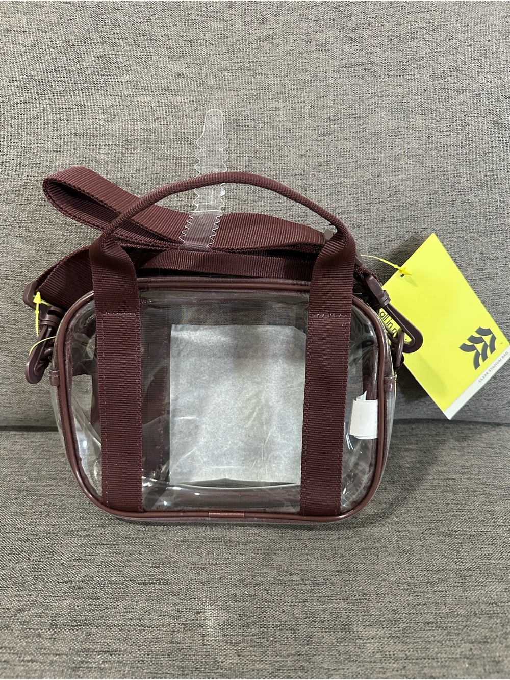 All In Motion Clear Crossbody Stadium Bag in Deep Brown